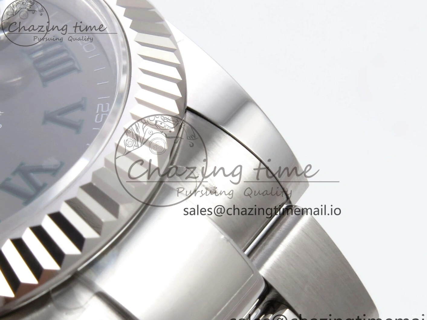 MiroTime 0131 GoodFit DateJust 41 126334 EWEF Best Edition Gray Dial Green Roman on Oyster Bracelet A 1054